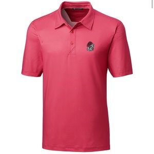Georgia Bulldogs Cutter & Buck Pike Mini Pennant Print Stretch Mens Polo Size L